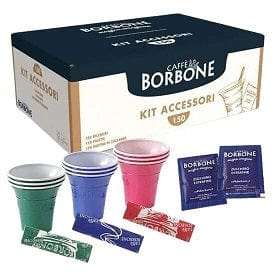 Borbone Kit Accessori - 150x Zuckerbeutel, Rührstäbchen und Becher - PrezzoBlu